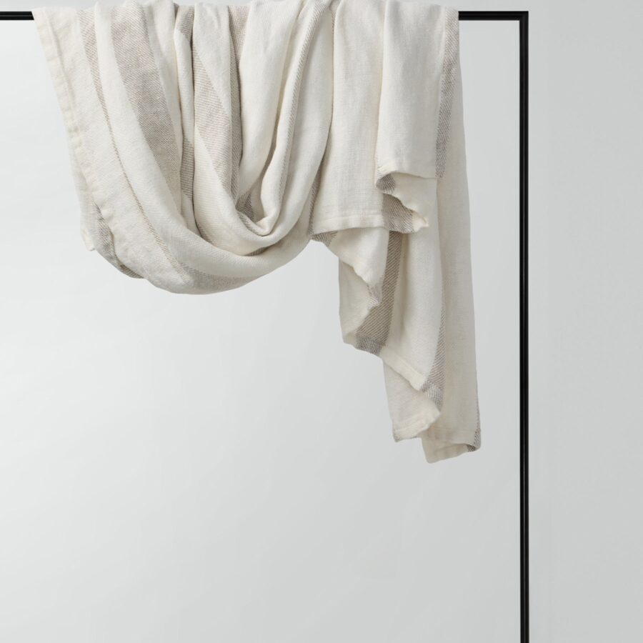 Striped Linen Throw for Layered Comfort