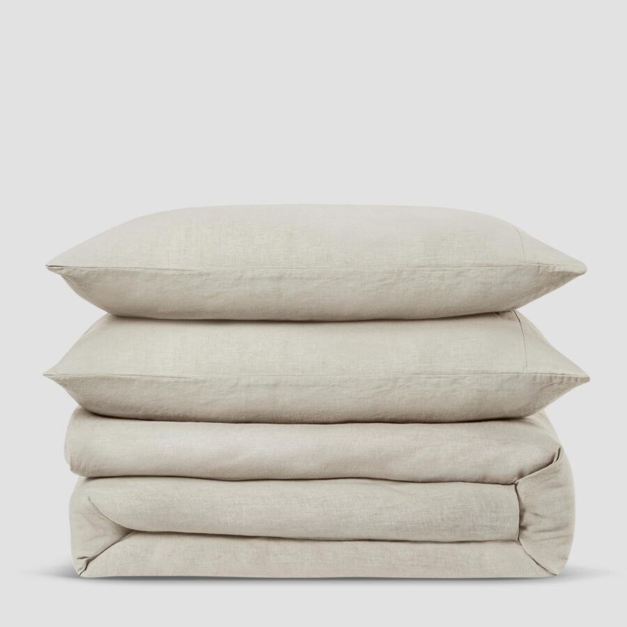 Oatmeal Linen Blend Bedding Set