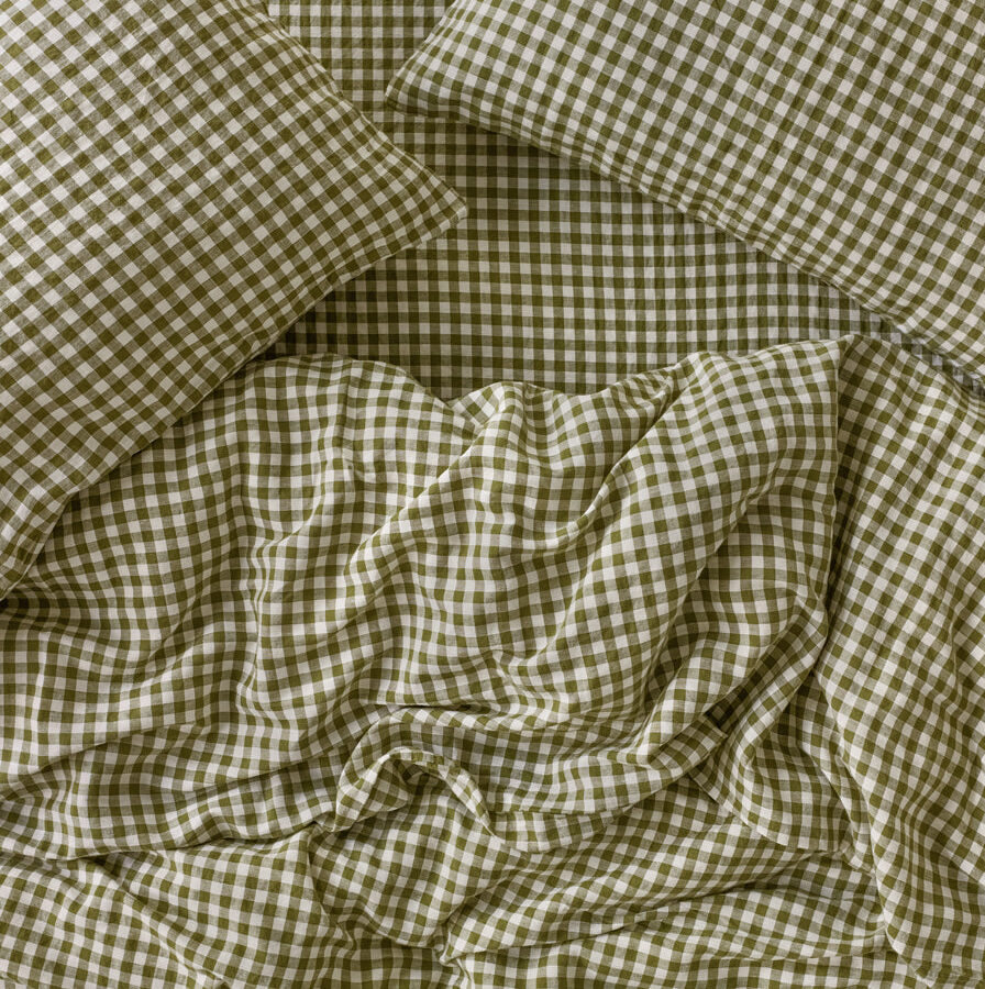 Gingham Linen Blend Duvet Cover Style 2