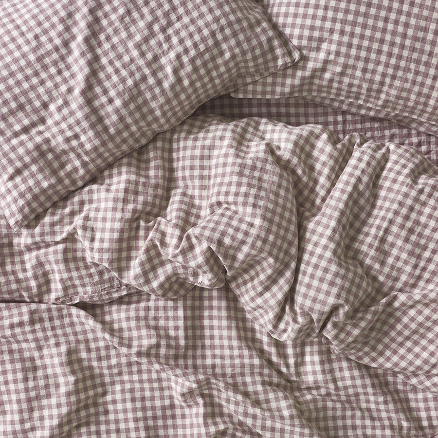 Gingham Linen Blend Duvet Cover