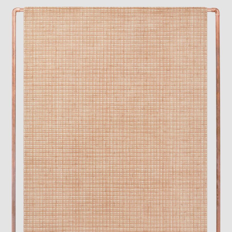 Linear Handwoven Area Rug in Clay