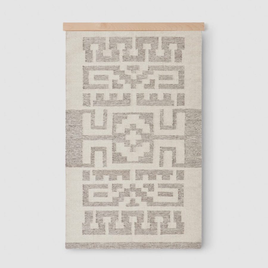 Layered Linear Handwoven Area Rug
