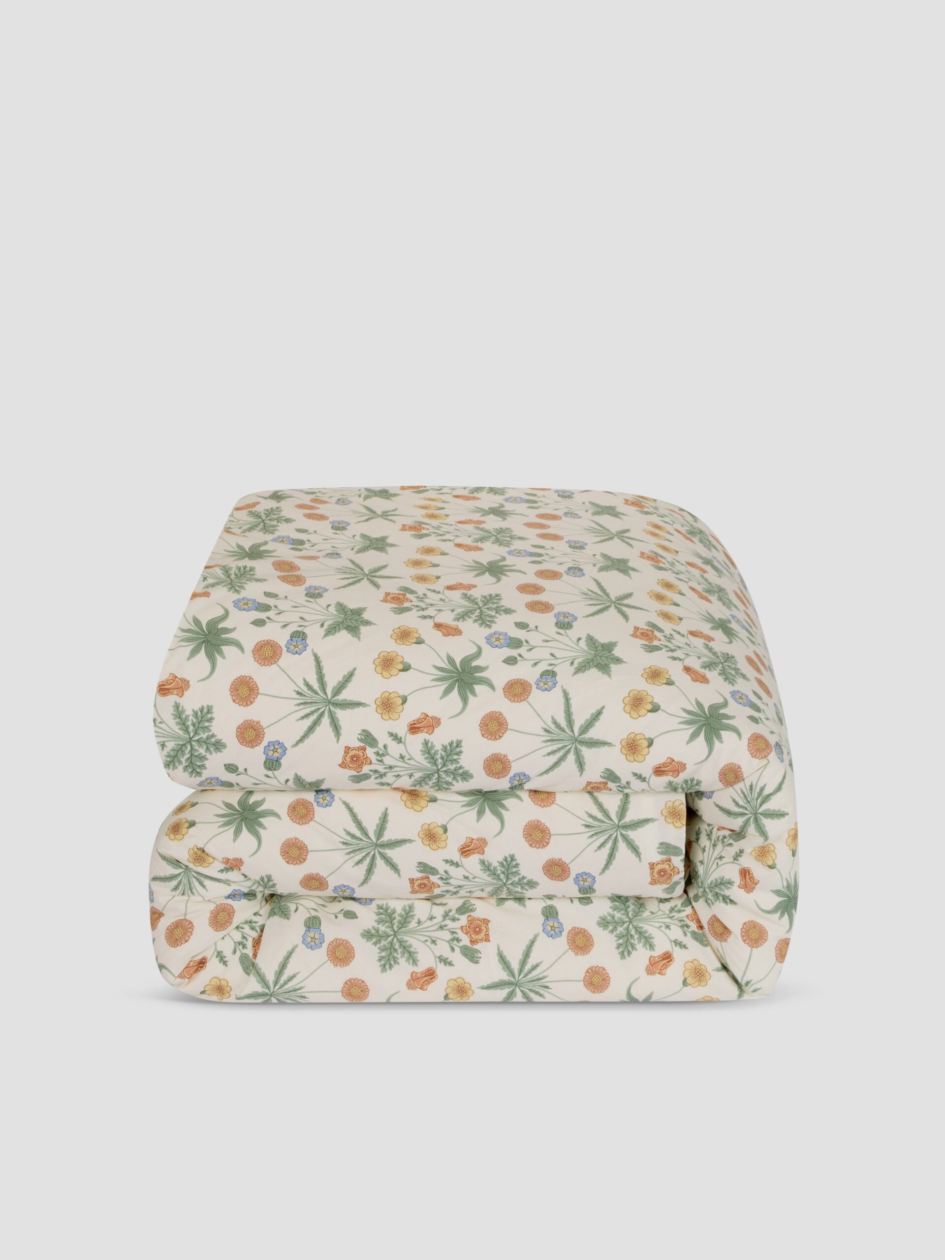 Cream Floral Cotton Duvet Cover - Image 2