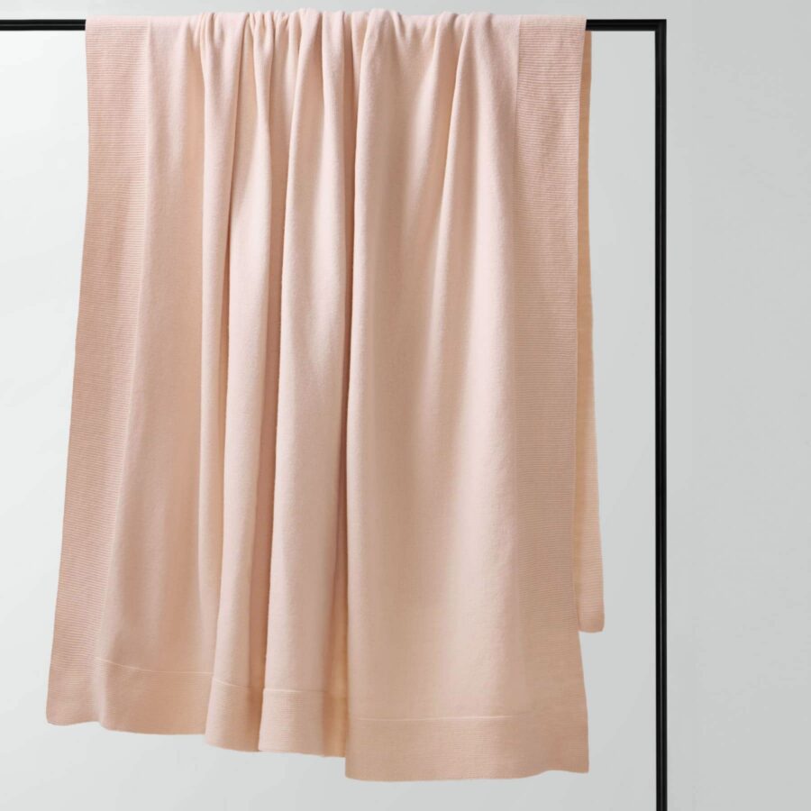 Soft Merino Wool Throw in Blush