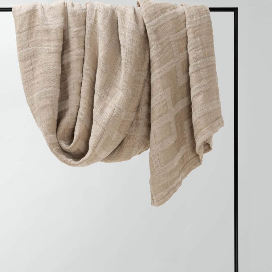Washed Linen Throw in Natural