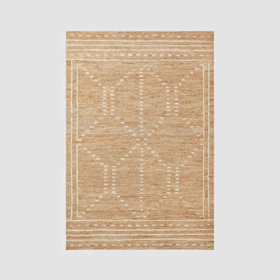 Contemporary Woven Jute Area Rug in Natural